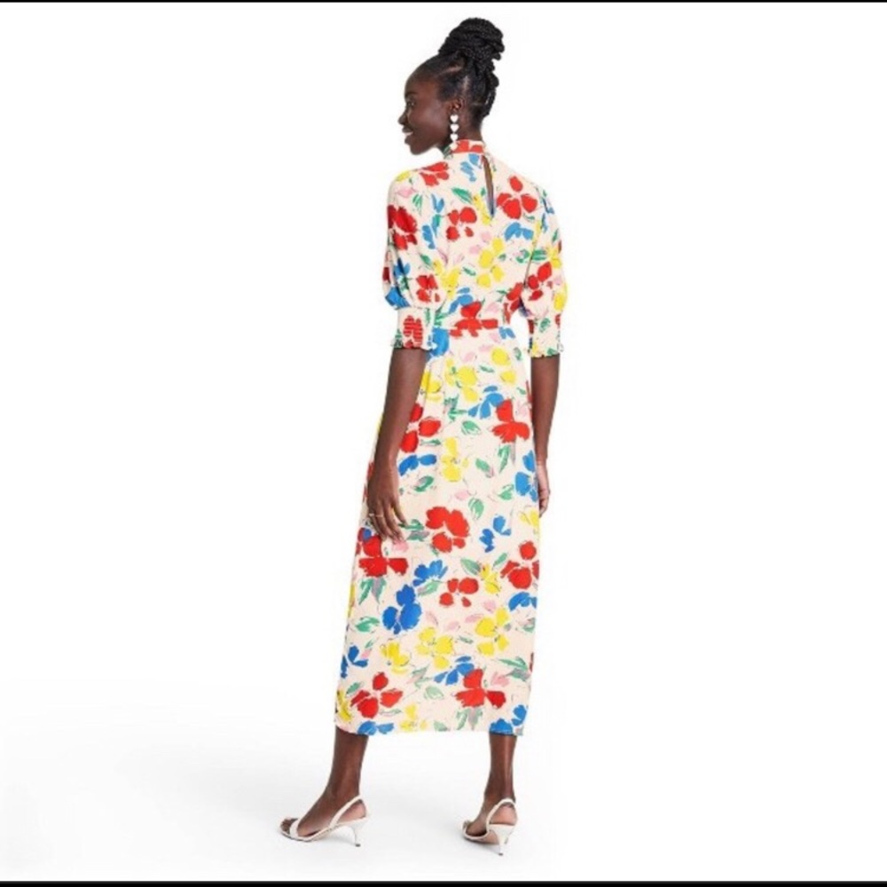Rixo X Target Floral Watercolor Ruffle Midi Dress - Picture 3 of 5